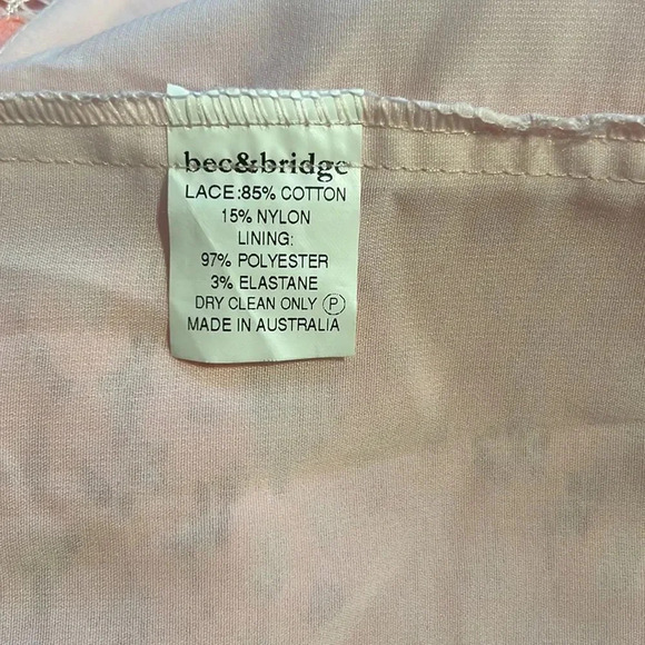 Bec & Bridge peach lace Designer Dress NWT Sz 2 - Picture 12 of 12